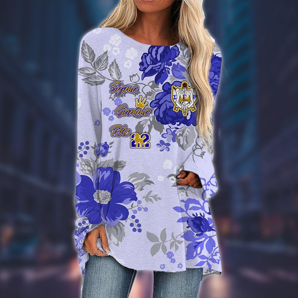 Sigma Gamma Rho Long Sleeve Loose Tunic Top 06