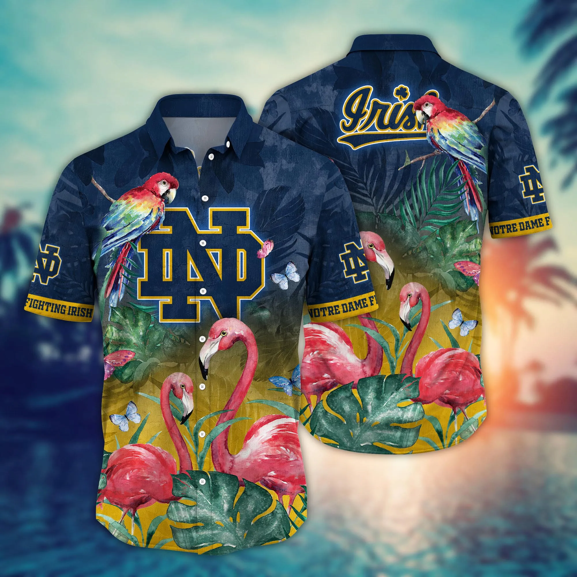 Notre Dame Fighting Irish NCCA Hawaiian Shirt Warm Season Aloha Shirt