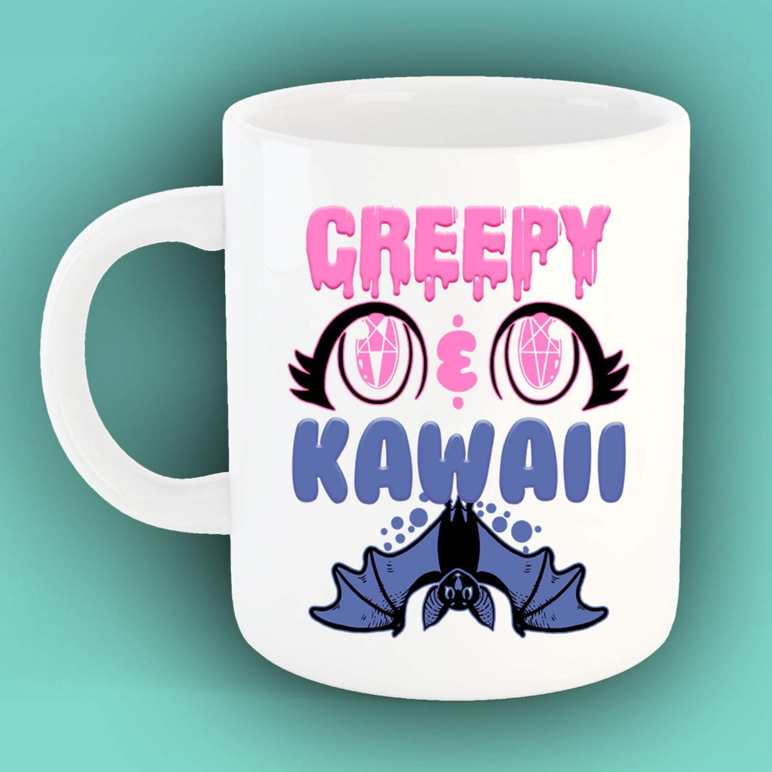 Creepy Kawaii Kawaii Pastel Ceramic Coth Trash Gift Adorable Pastel Kittens Anime Mug White Ceramic 11-15Oz Coffee Tea Cup