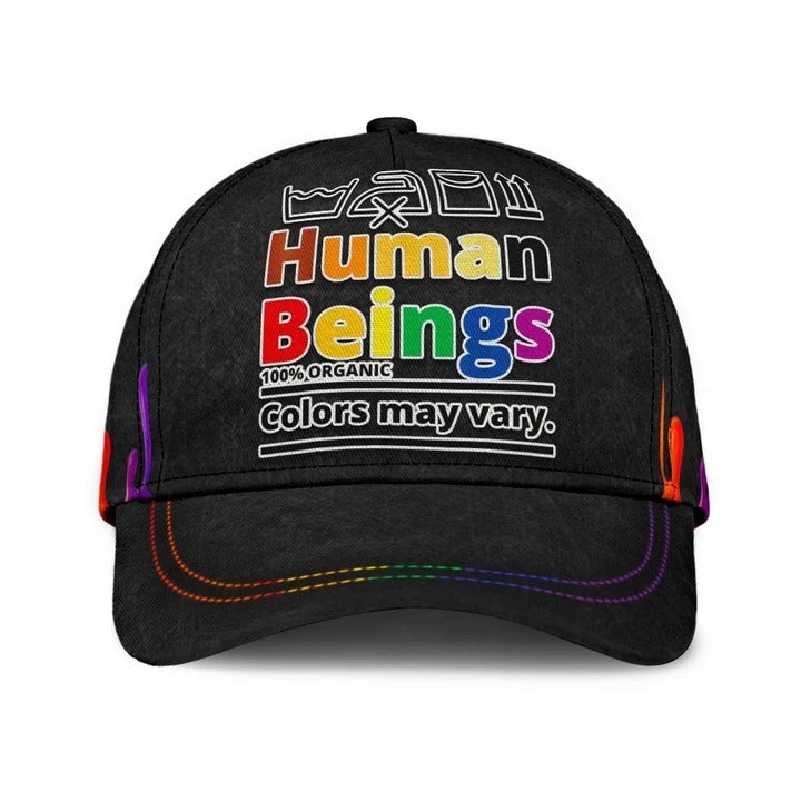 Gay Pride Baseball Cap, Human Beings Colors May Vary Lgbt Printing Baseball Cap Hat