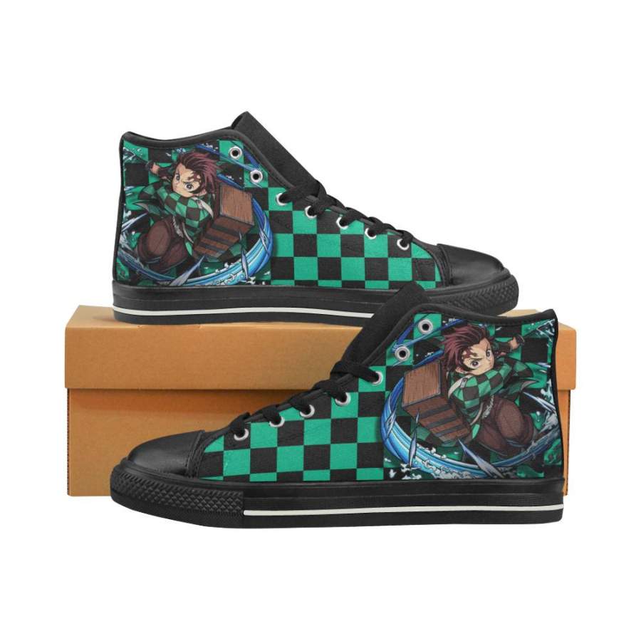 Tanjiro Kamado Demon Slayer Kimetsu no Yaiba High Top Canvas Shoes for Kid