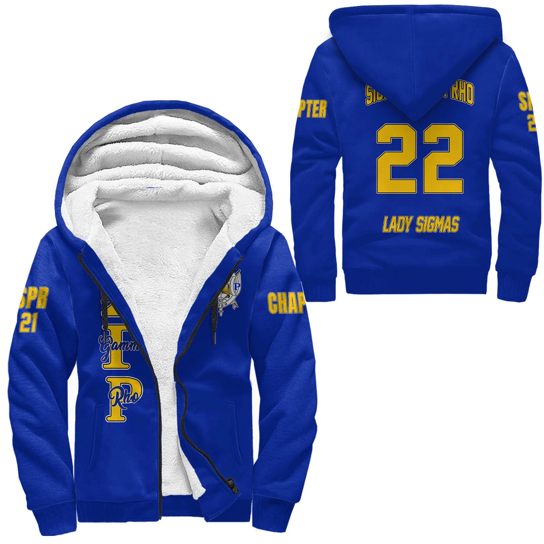 Sorority Hoodie – Personalized Sigma Gamma Rho Blue Sherpa Hoodie