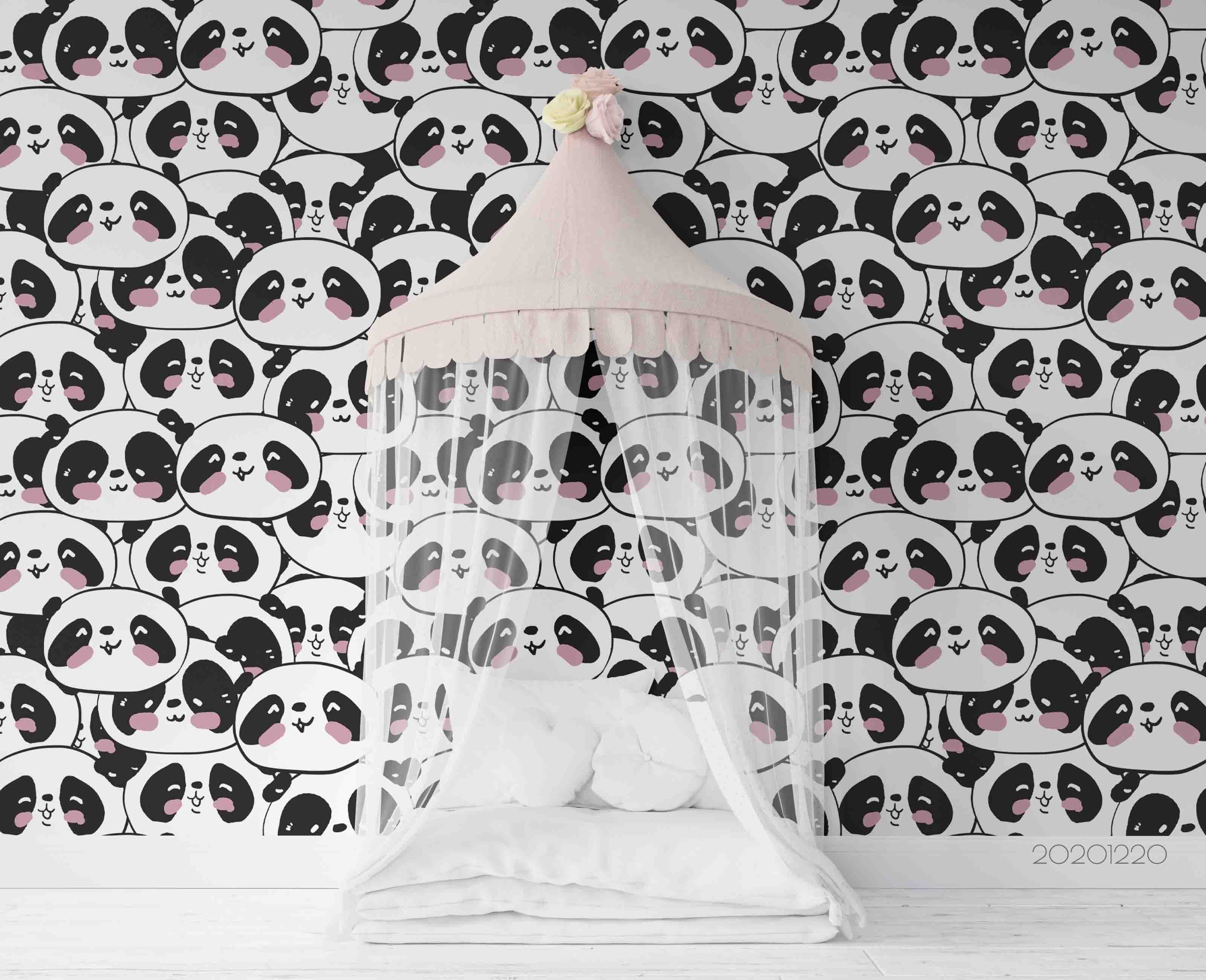 3D Hand Drawn Animal Panda Wall Mural Wallpaper Lqh 83