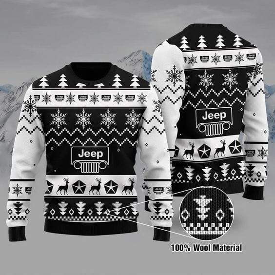 Black And White Jeep Sweater Lt11