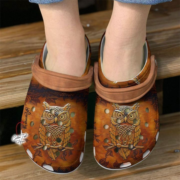 Owl Personalized Leather  Clogs Clogband Clog Comfortable  Classic Clog Water Shoes For Mens And Womens