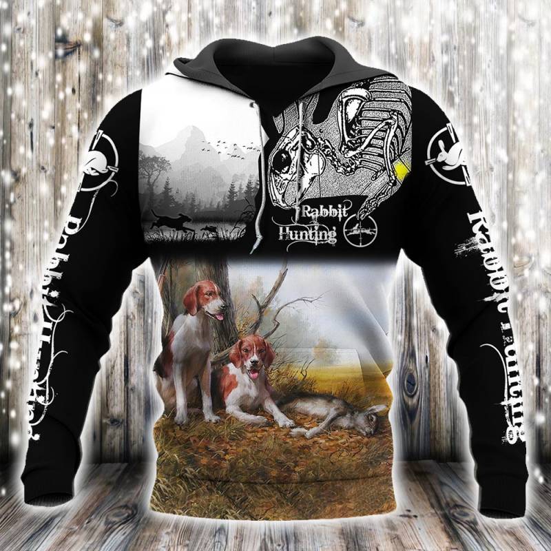 Rabbit Hunting All Over Printed Hoodie N120226