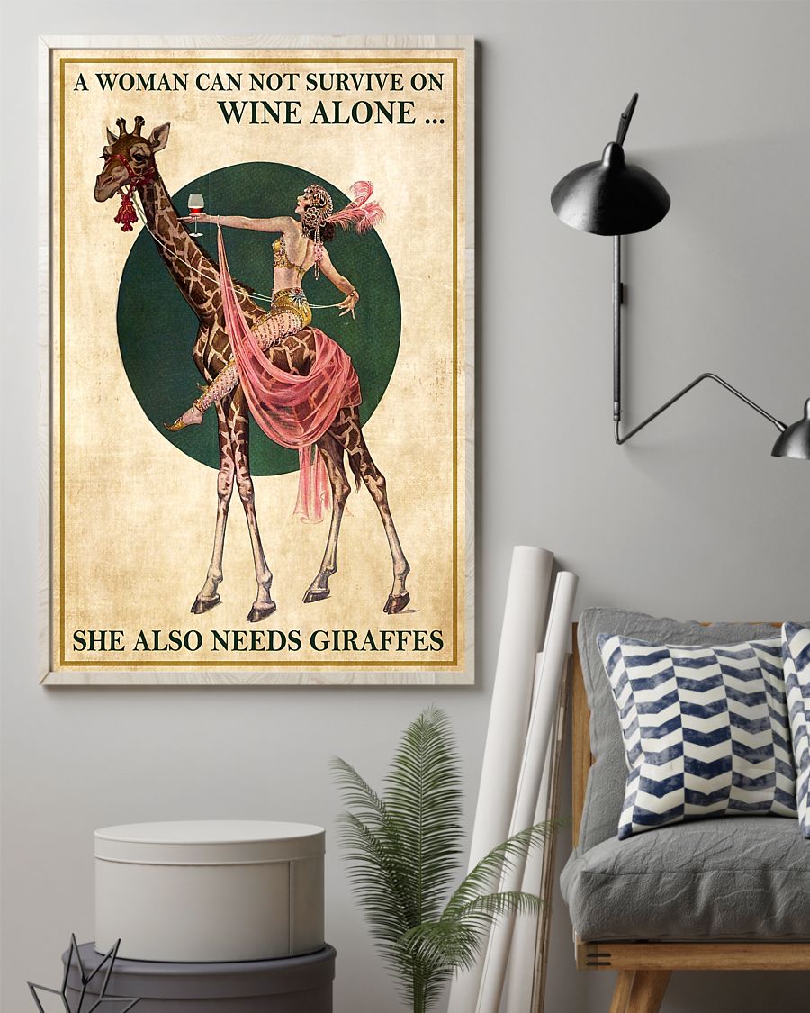 Giraffe She Also Needs Giraffes Vertical Canvas And Poster | Wall Decor Visual Art