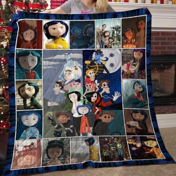 Halloween Gift Horror Movie Gift Coraline Gift Coraline Sherpa And Quilt Blanket Hg