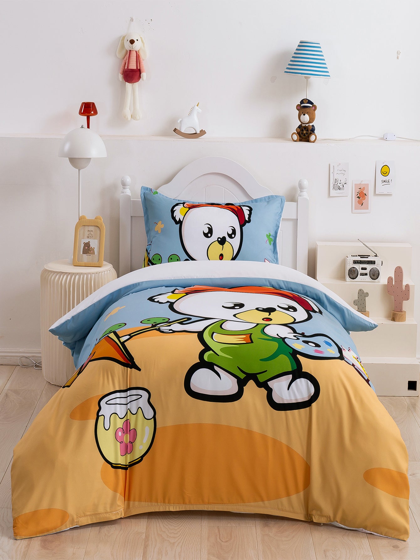 3D Cartoon Animal Bear Christmas Quilt Cover Set Bedding Set Duvet Cover Pillowcases 350