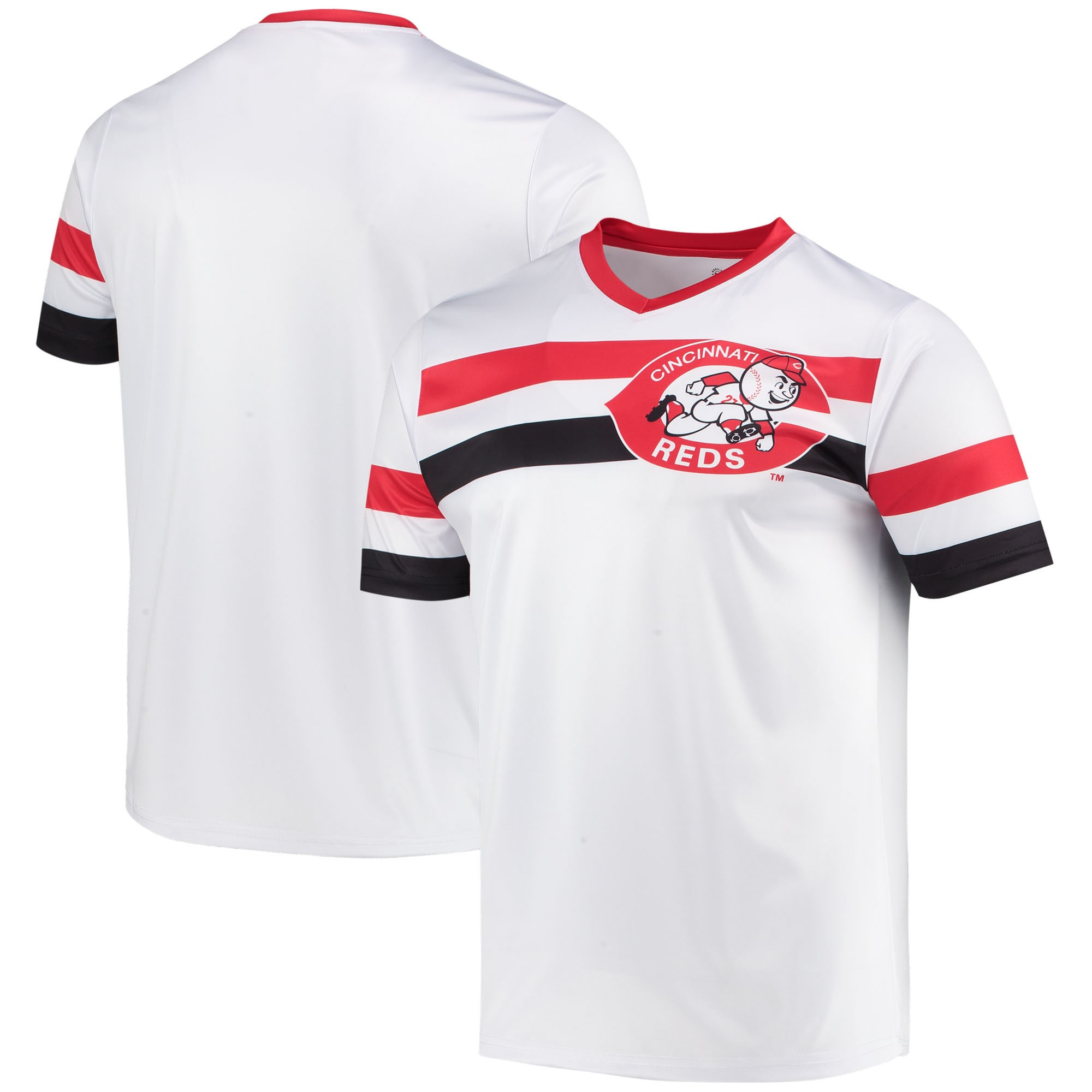 Cincinnati Reds Stitches Cooperstown Collection V-neck Jersey – White MLB