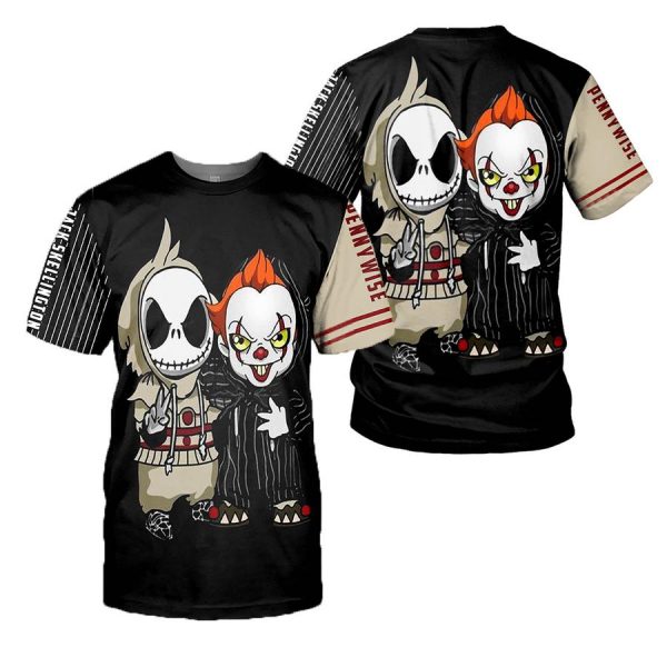 Pennywise & Jack Skellington 3D Tshirt Chm