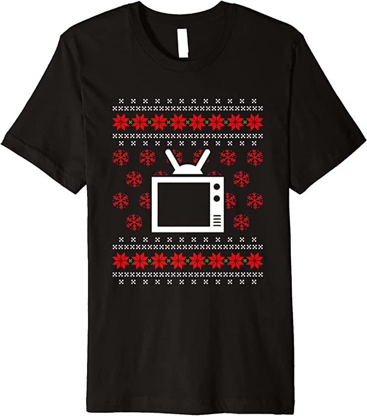 Ugly Christmas TV Television X-Mas Santa Claus New Year Premium T-Shirt