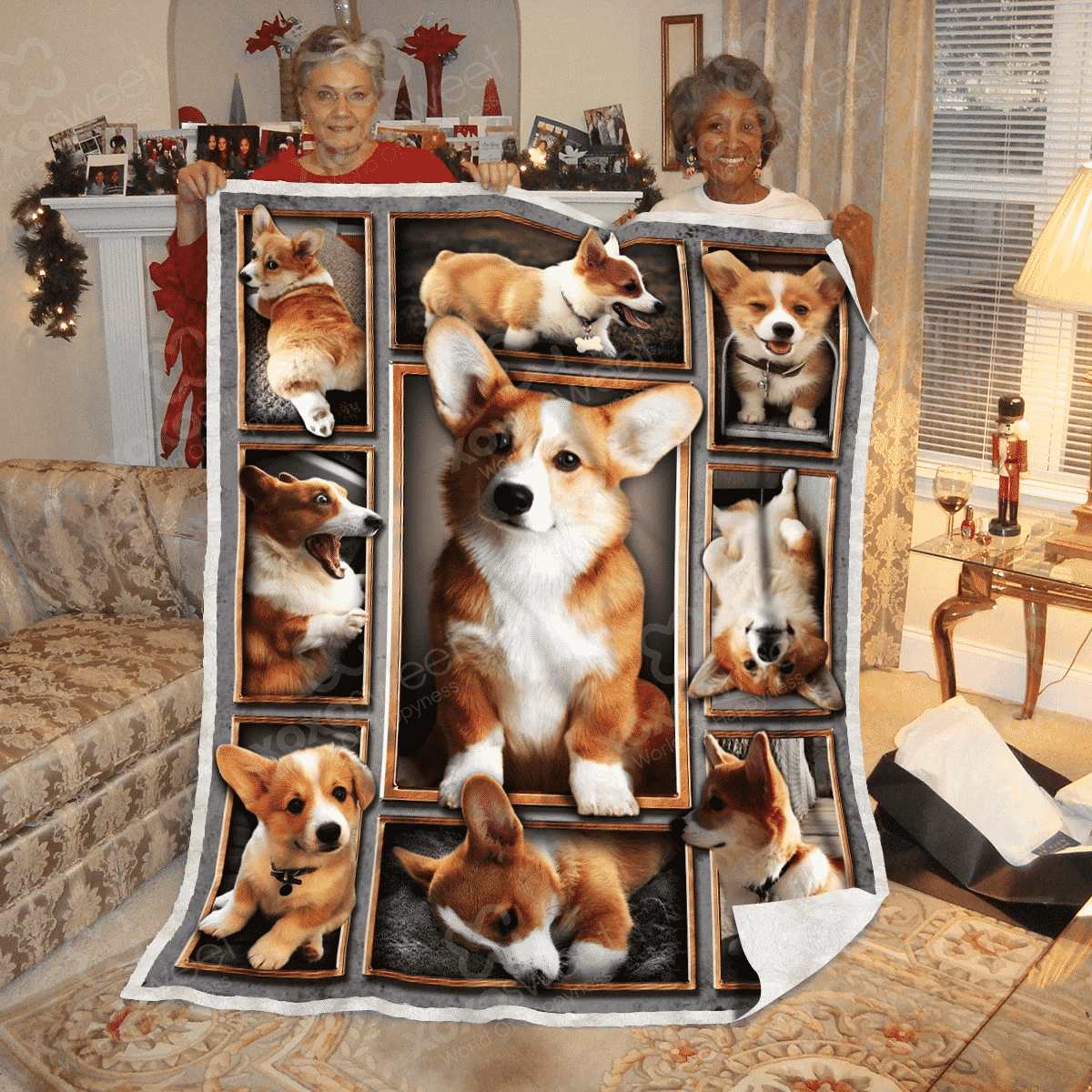 Corgi Dancing With A Stranger 3D Customized Quilt