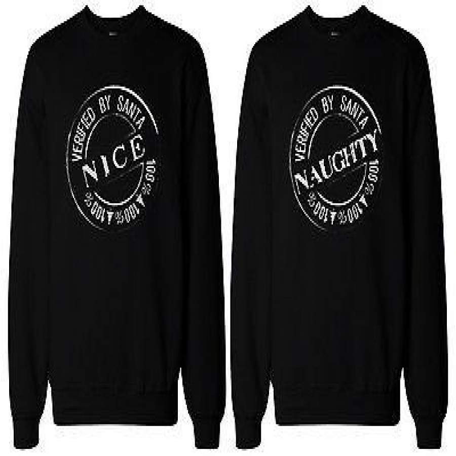 Naughty and Nice Sweatshirts for Best Friends BFF Matching Sweaters