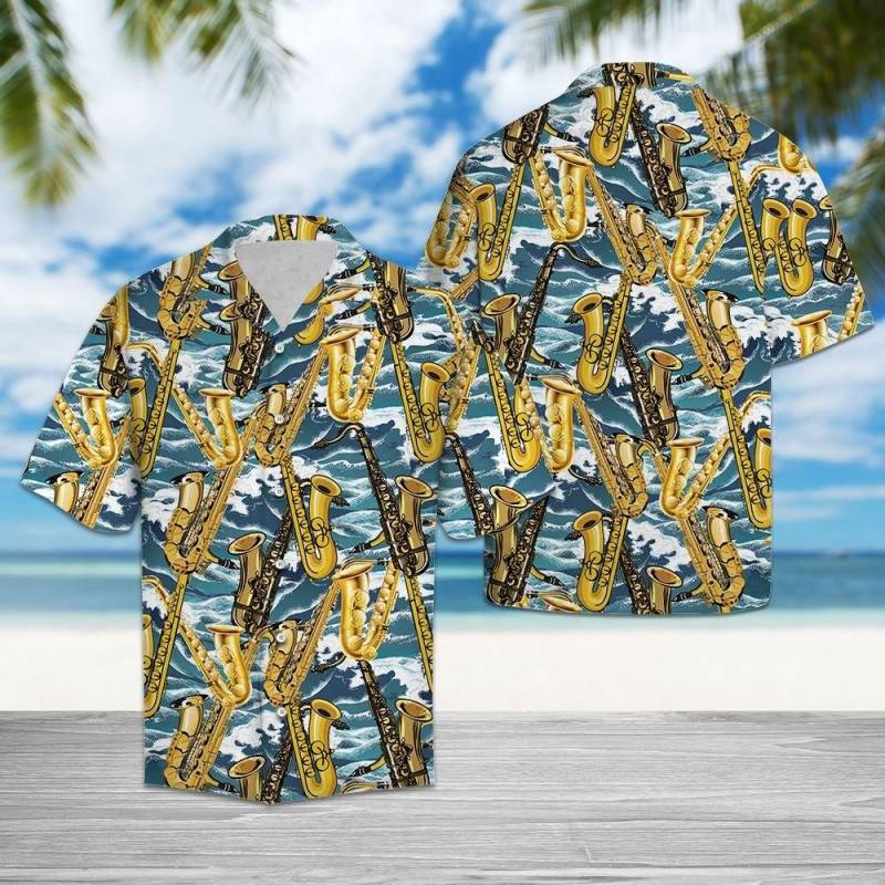 Artsyhomes Saxophone For Summer Hawaiian Ha78122