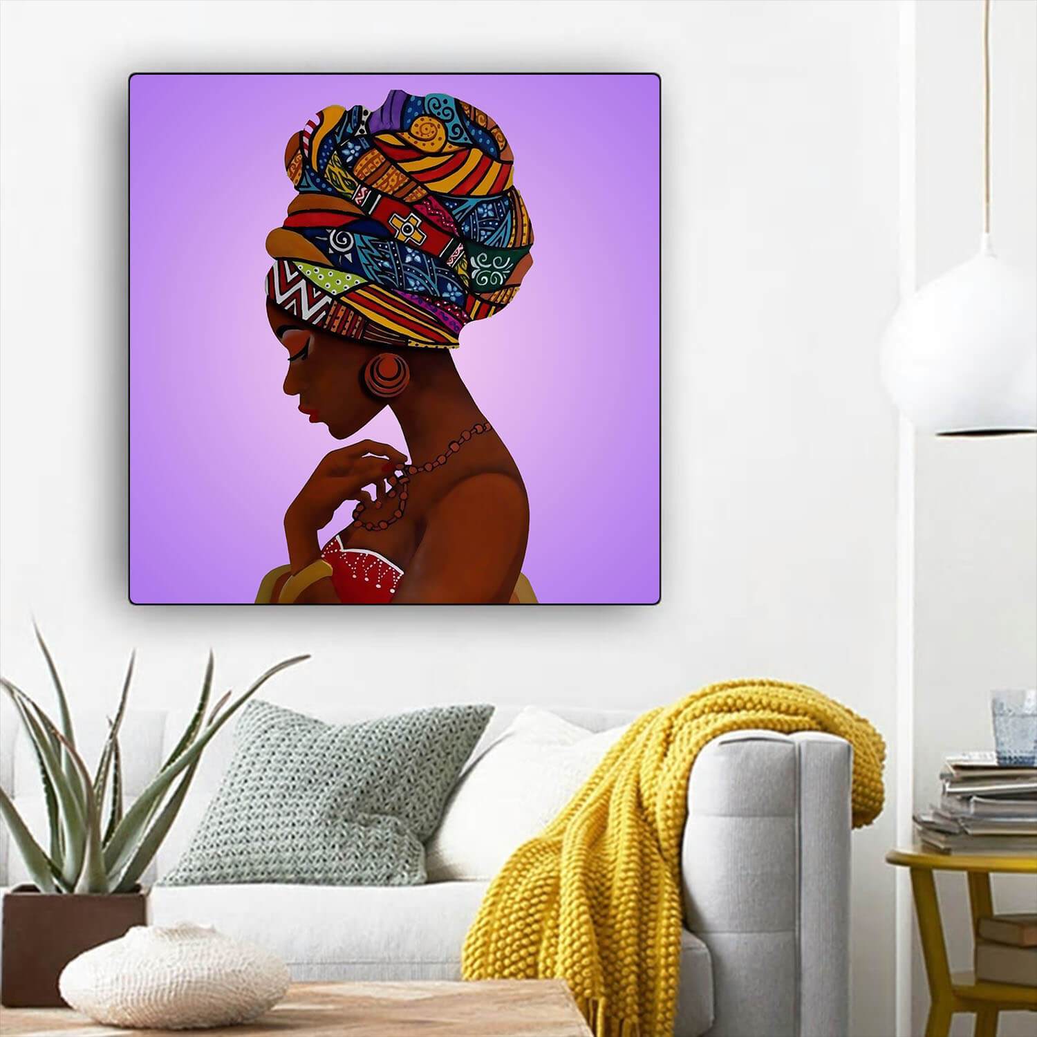 African Canvas Art Cute Black American Girl African American Women Art Afrocentric Home Decor BPS49533