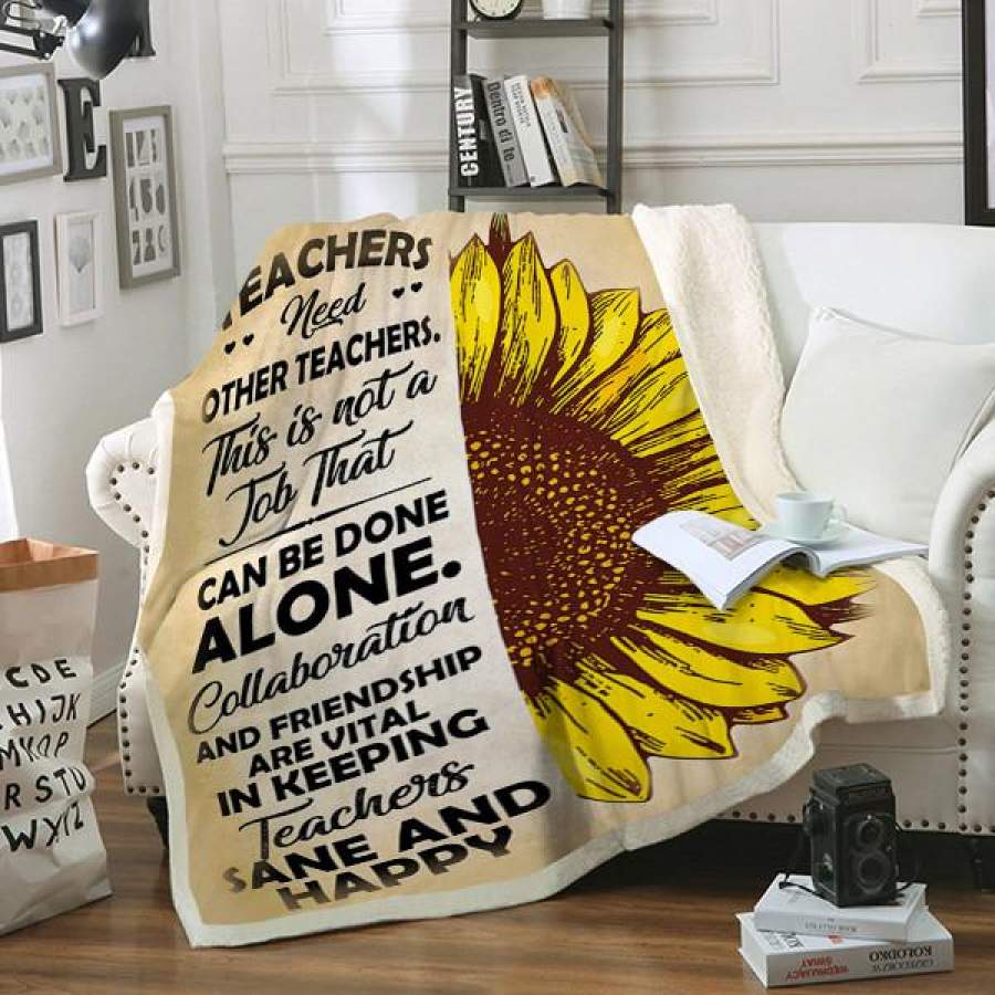 Sunflower Custom Blankets – Perfect Gift For Teacher 1 – Fleece Blanket