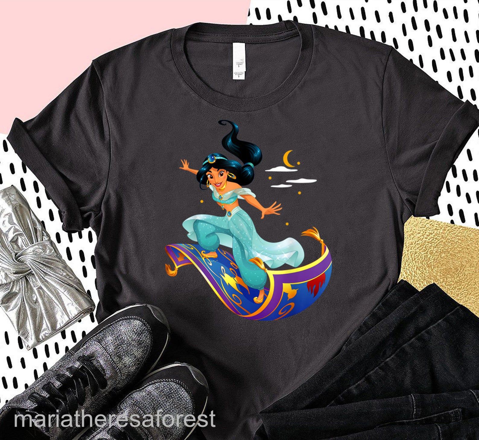 Aladdin Princess Shirt Jasmine Magic Carpet Pose T-Shirt