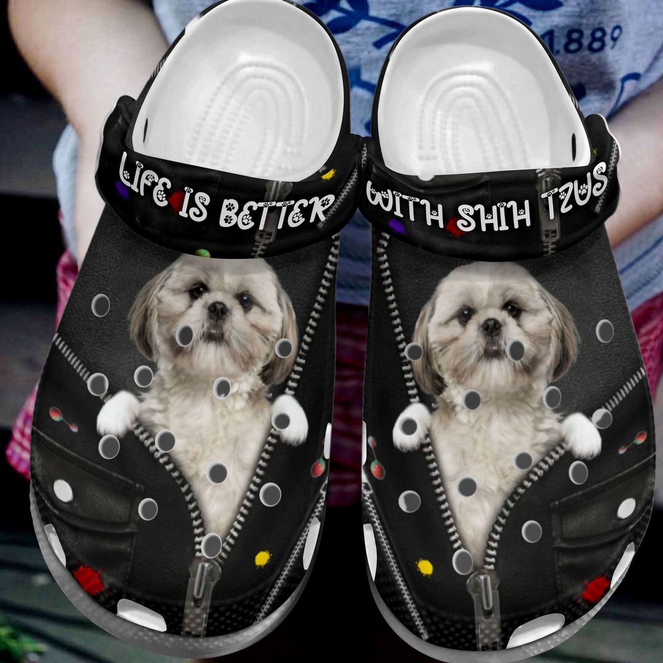 Shih Tzu Personalize Clog, Custom Name, Text, Fashion Style For Women, Men, Kid, Print 3D Love Shih Tzus