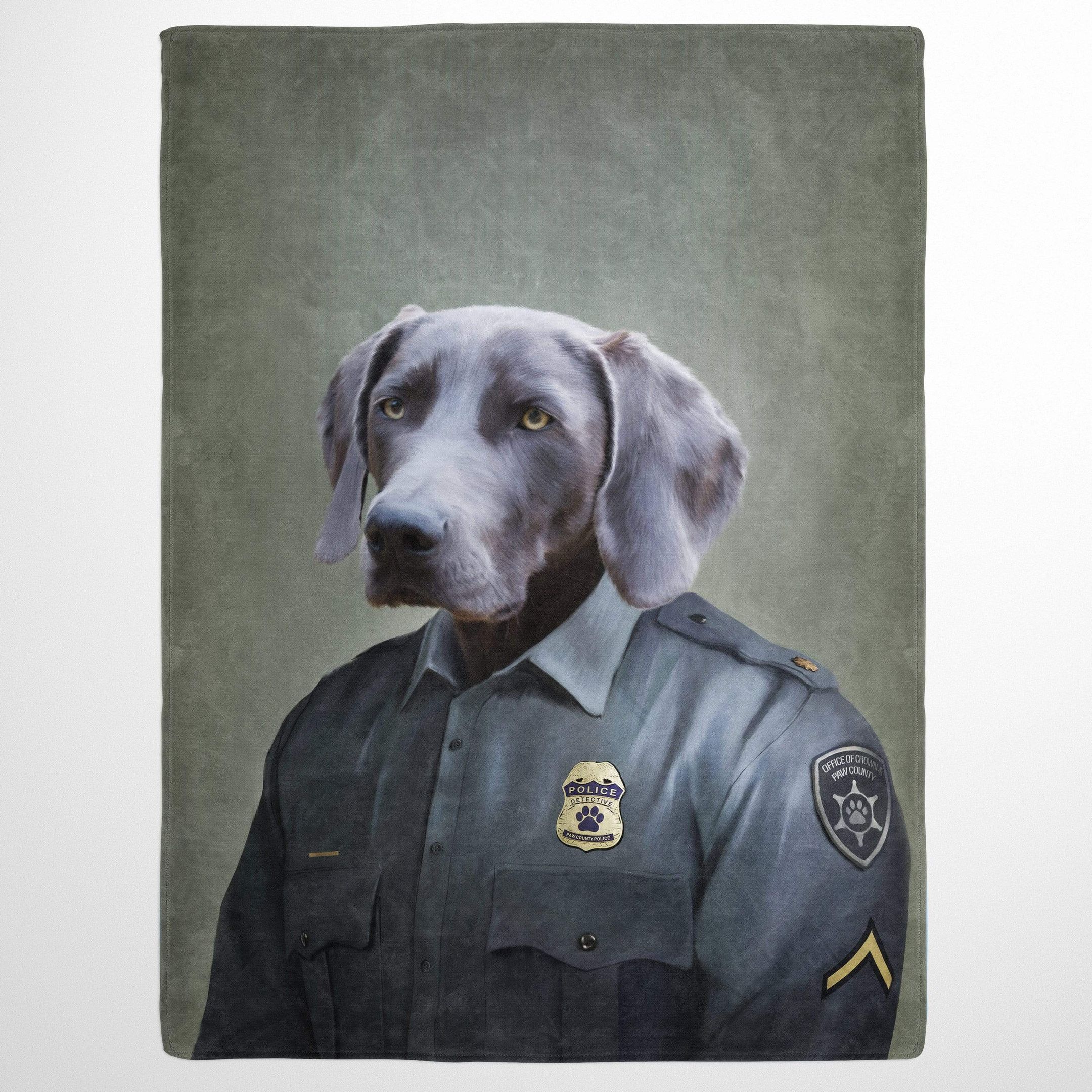 The Male Police Officer Custom Pet Quilt Blanket