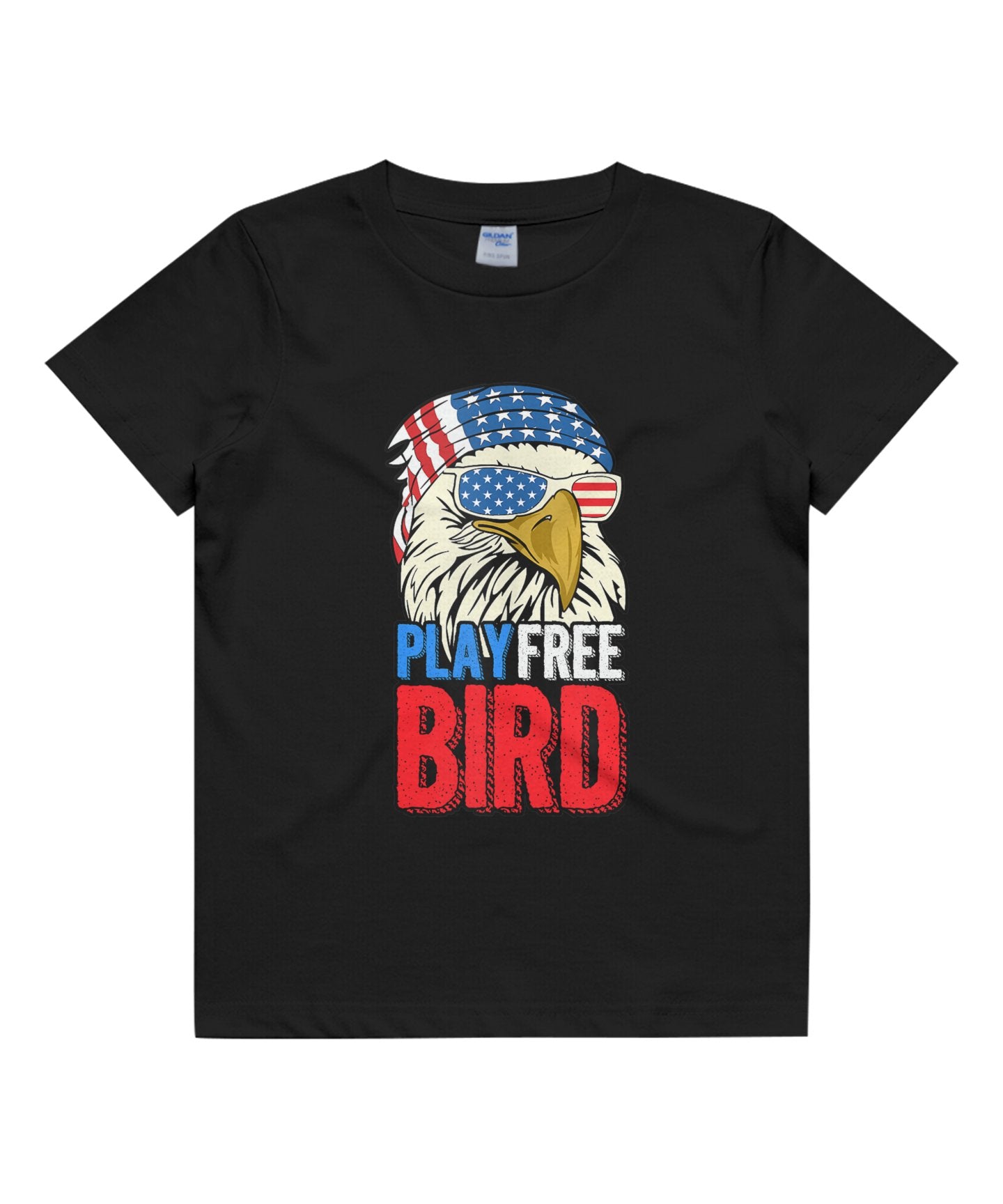 4Th Of July American Flag Bald Eagle Mullet Play Free Bird Tank Top Kids T-Shirt