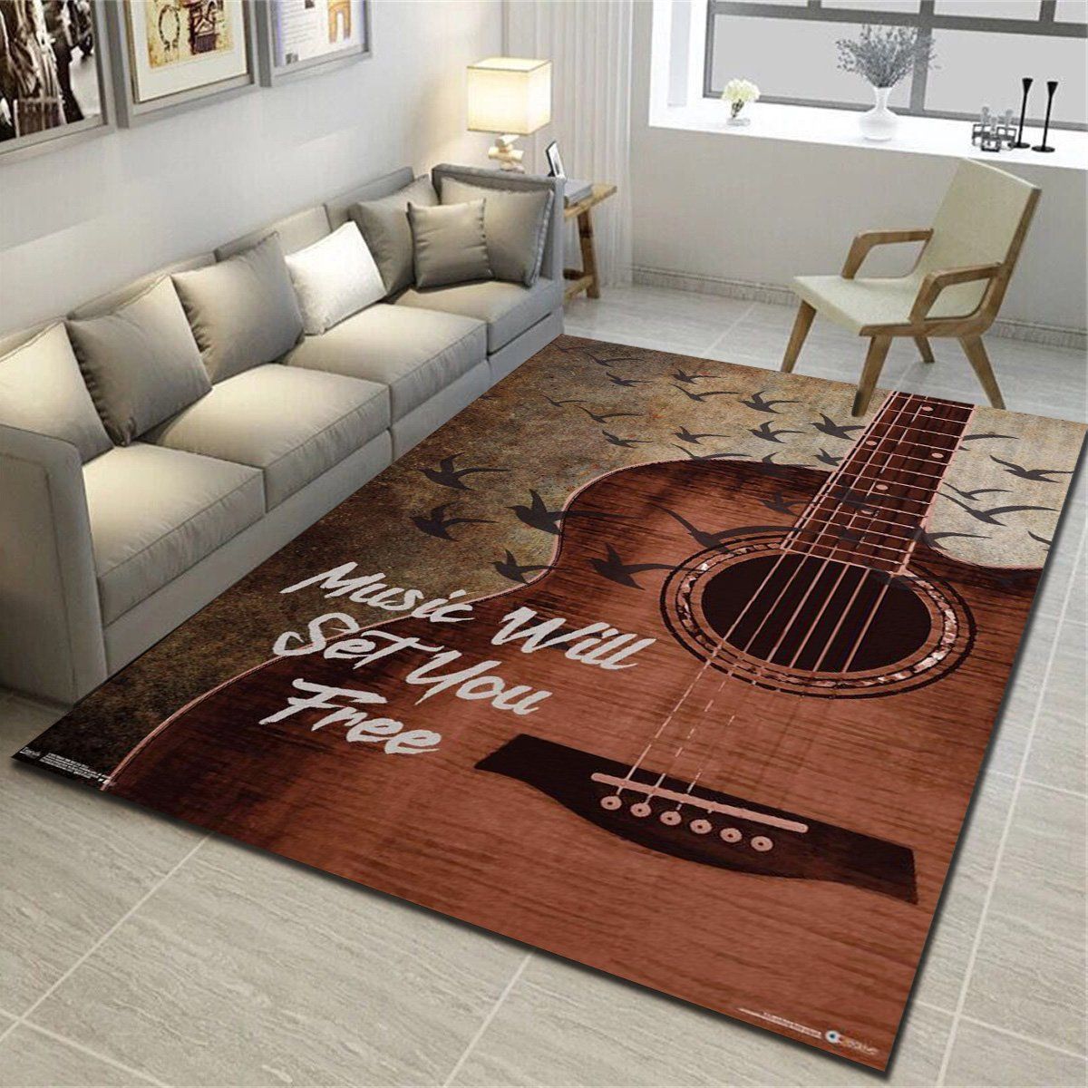 Music Will Set You Free Rugs, Living Room Bedroom Carpet