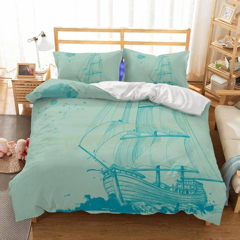 3D Naturalceneryailboat Printed Bedroom Blanket Mats Bed Quilt Christmas 3D Customize Bedding Set Duvet Cover Set Bedroom Set Bedlinen