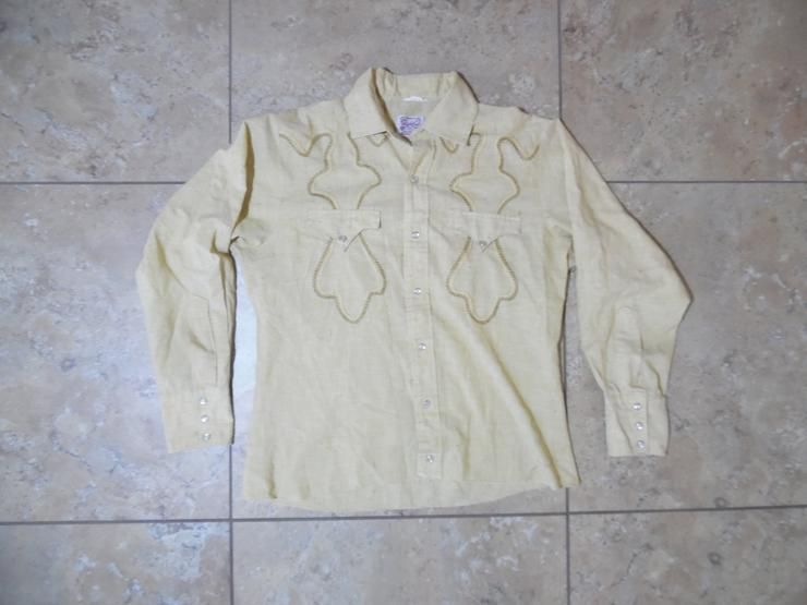 Vtg 1960S Penneys Ranchcraft Pearl Snap Cowboy Western Beige Usa Made Shirt