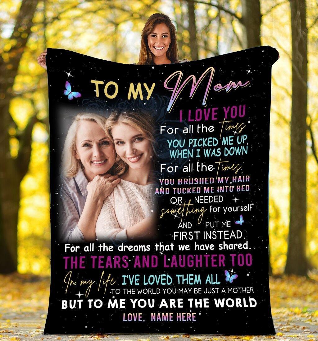 [Personalized Name & Photo] To My Mom I Love You – Unique Mother’S Day Gifts For Mom From Daughter Unique Gifts Ideas For Home Decor Gifts For Family – Fleece Blanket Sherpa Blanket