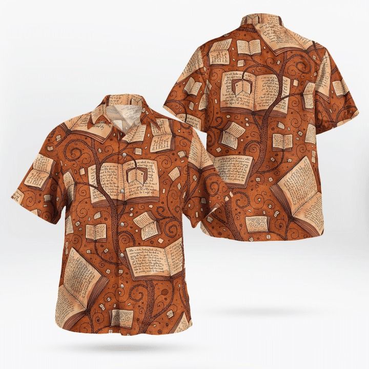 Book Hawaii Shirt Tree Of Vintage Brown Aloha Ha51386