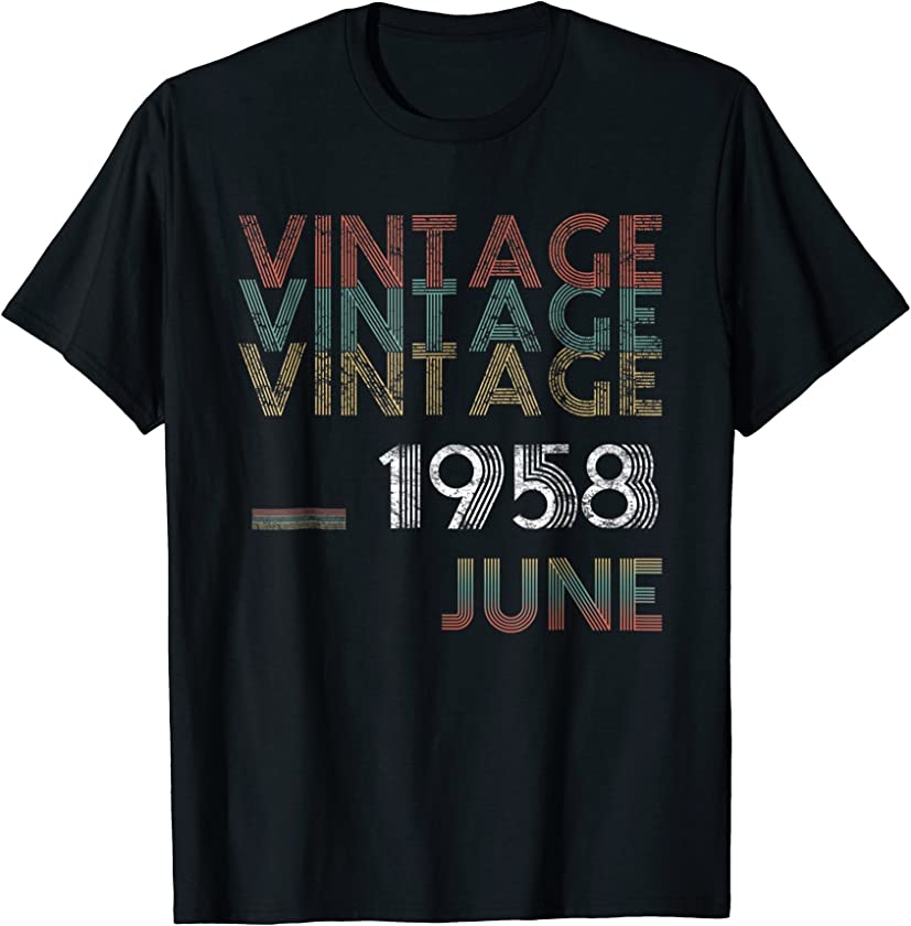 Vintage June 1958 Shirt Awesome 1958 60th Birthday Tshirt