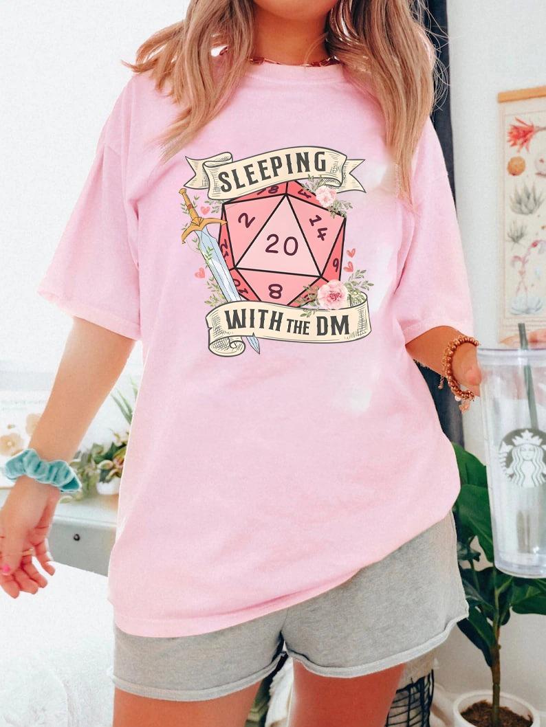 SLEEPING with the DUNGEON MASTER Tshirt, Casual Style, Ideal for Dungeons and Dragons Fans, Gift For Her, Gift For Him, Classic Cotton, Womenwear Top