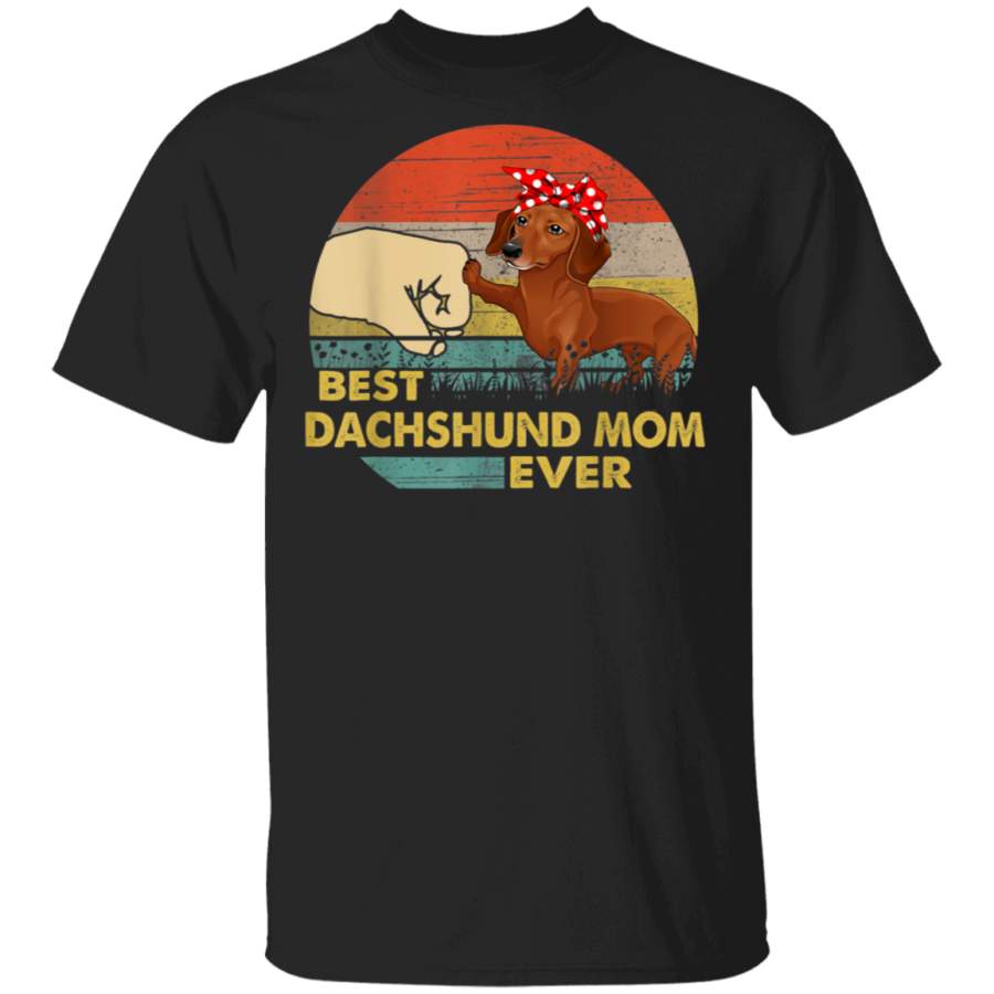 Best Dachshund Mom Ever Retro Vintage Mom Mothers Day TShirt