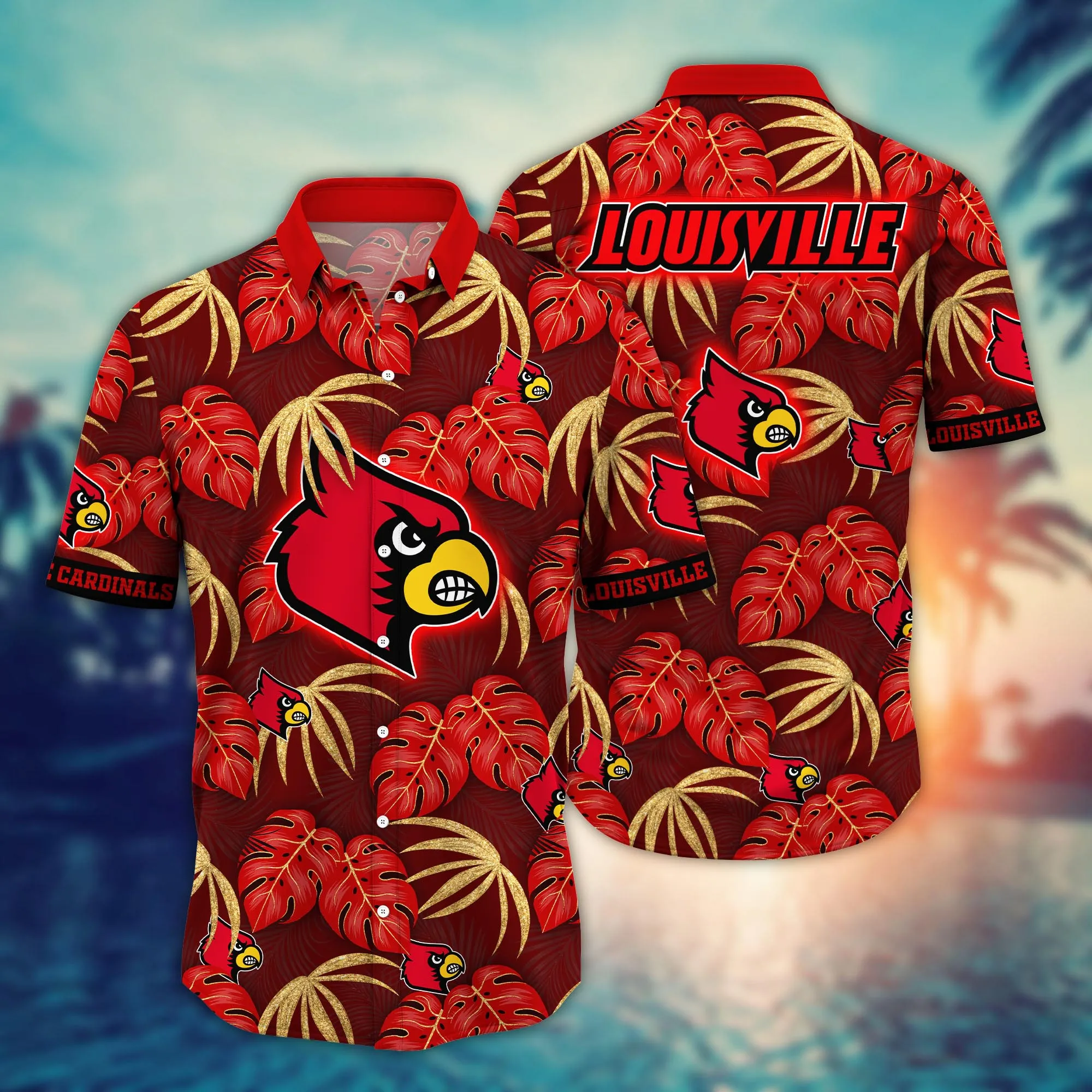 Louisville Cardinals NCCA Hawaiian Shirt Hot Sands Aloha Shirt