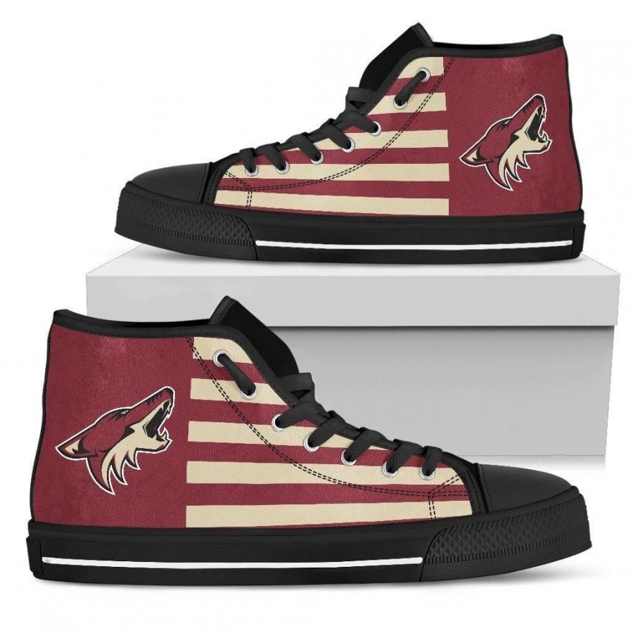 American Flag Arizona Coyotes High Top Shoes #136