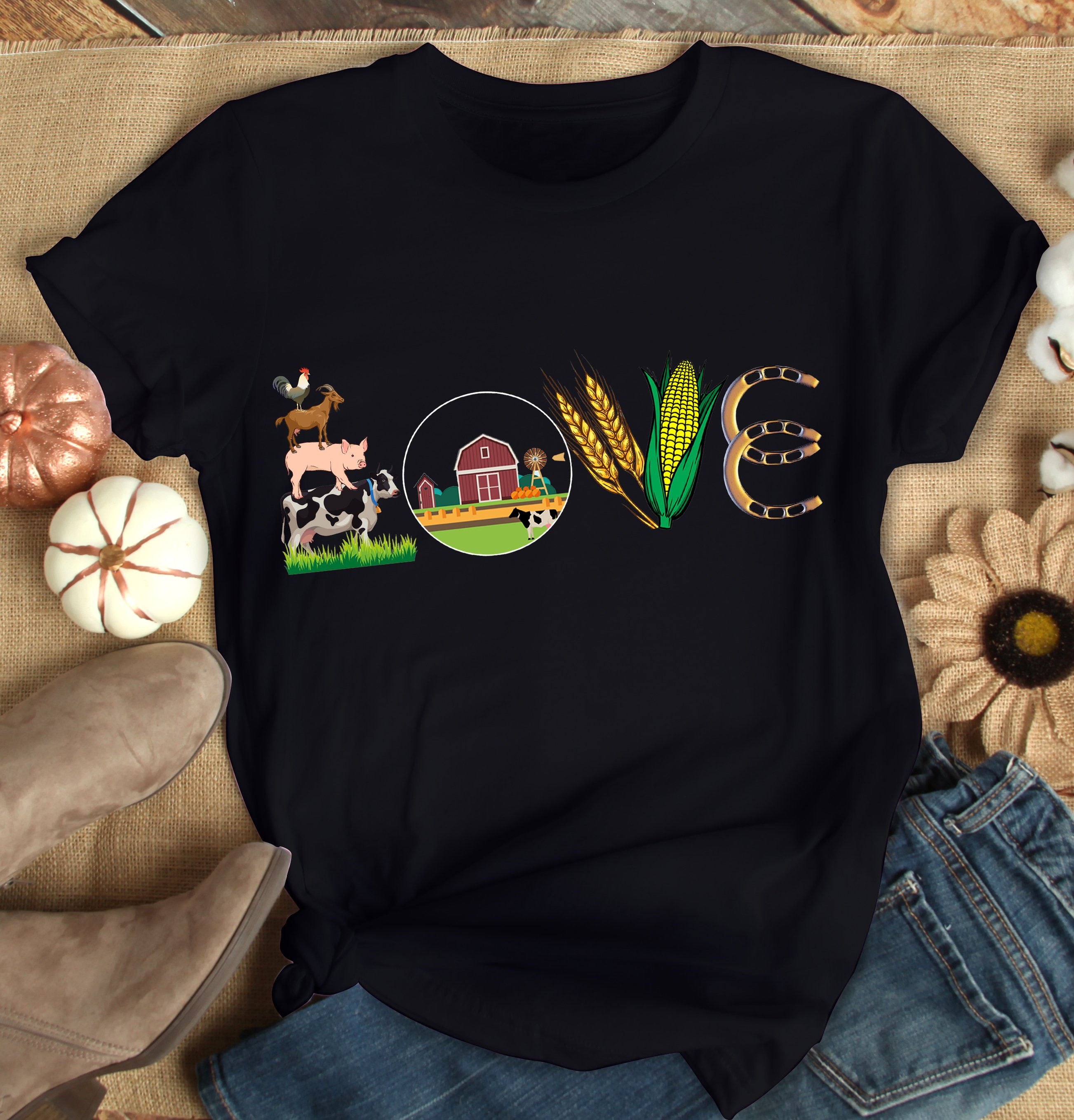 T Shirt Mother’s day Father’s day unique gift ideas for mom & dad from daughter & son kids, meaningful birthday presents –  Love Farm Unisex Tshirt