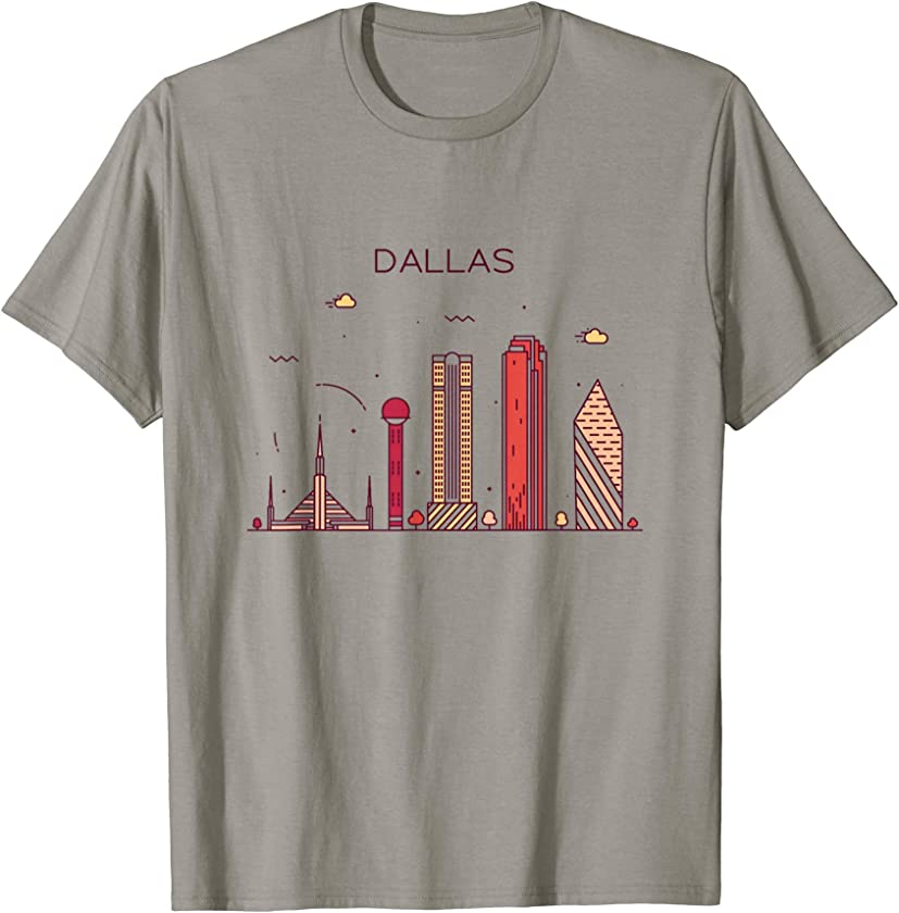 Vintage I Love DALLAS Skyline Tshirt TEXAS Tee