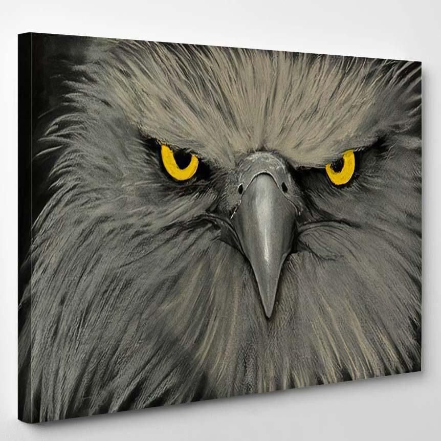 Original Pastel Painting Eagle On Black – Eagle Animals Canvas Art Wall Decor Christmas Gift Ideas