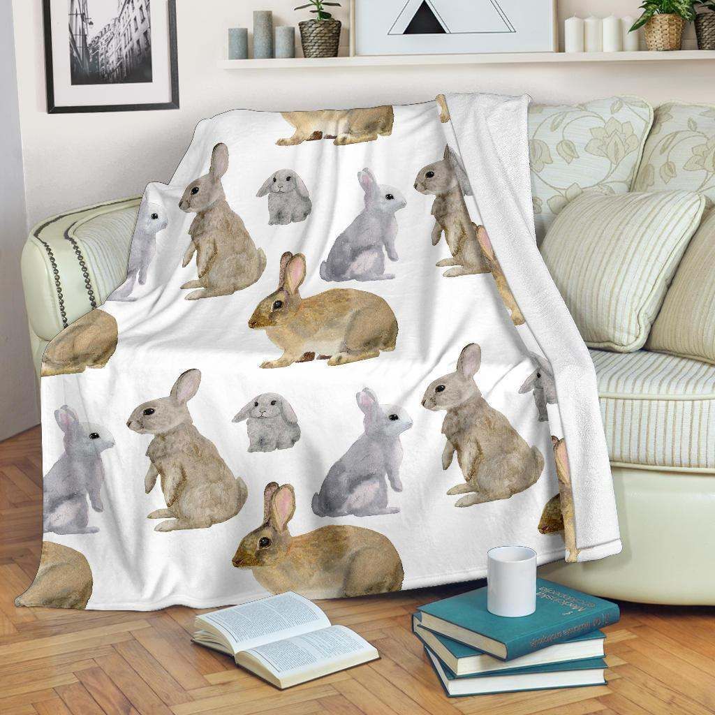 Rabbit Pattern Sherpa Fleece Blanket RREW