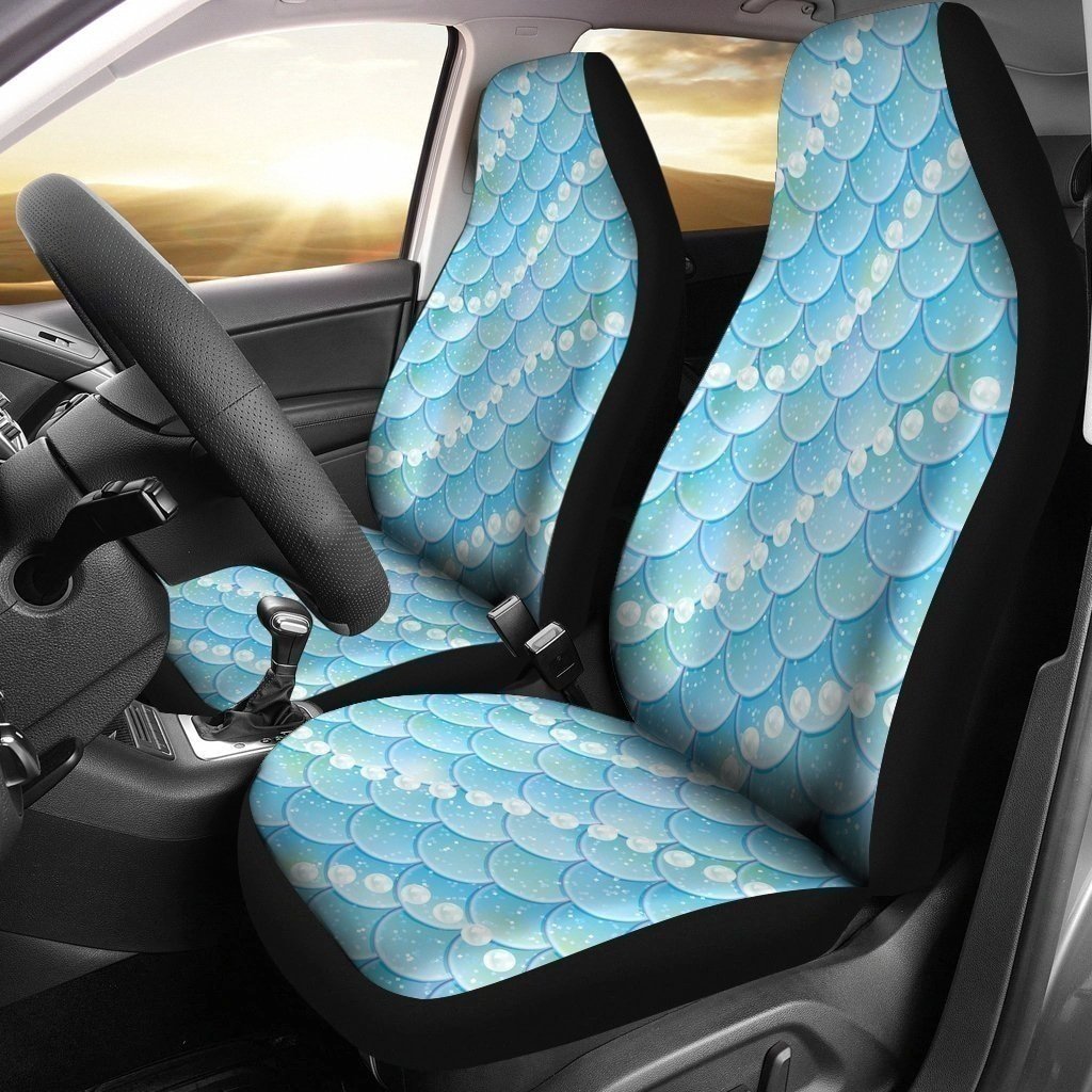 White Pearl & Mermaid Car Seat Covers Custom Car Decoration