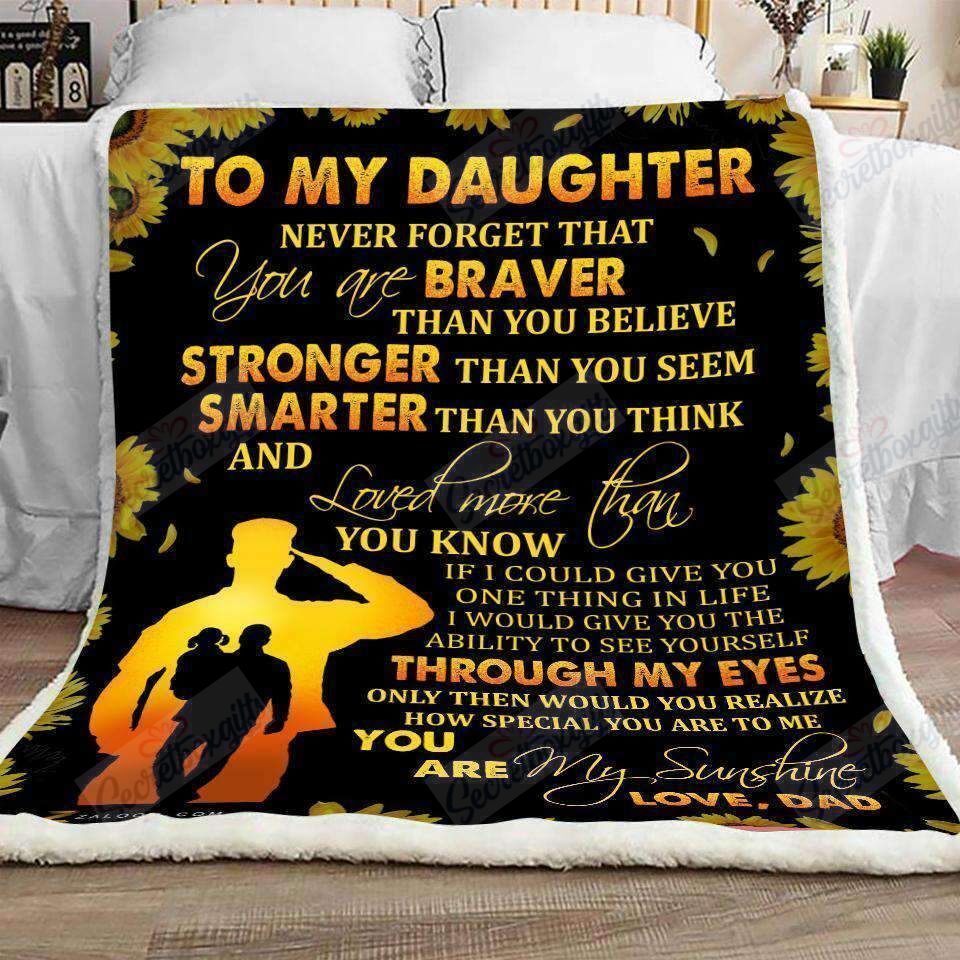 Veteran To My Daughter Through My Eyes Gs-Cl-Ld1111 Fleece Blanket