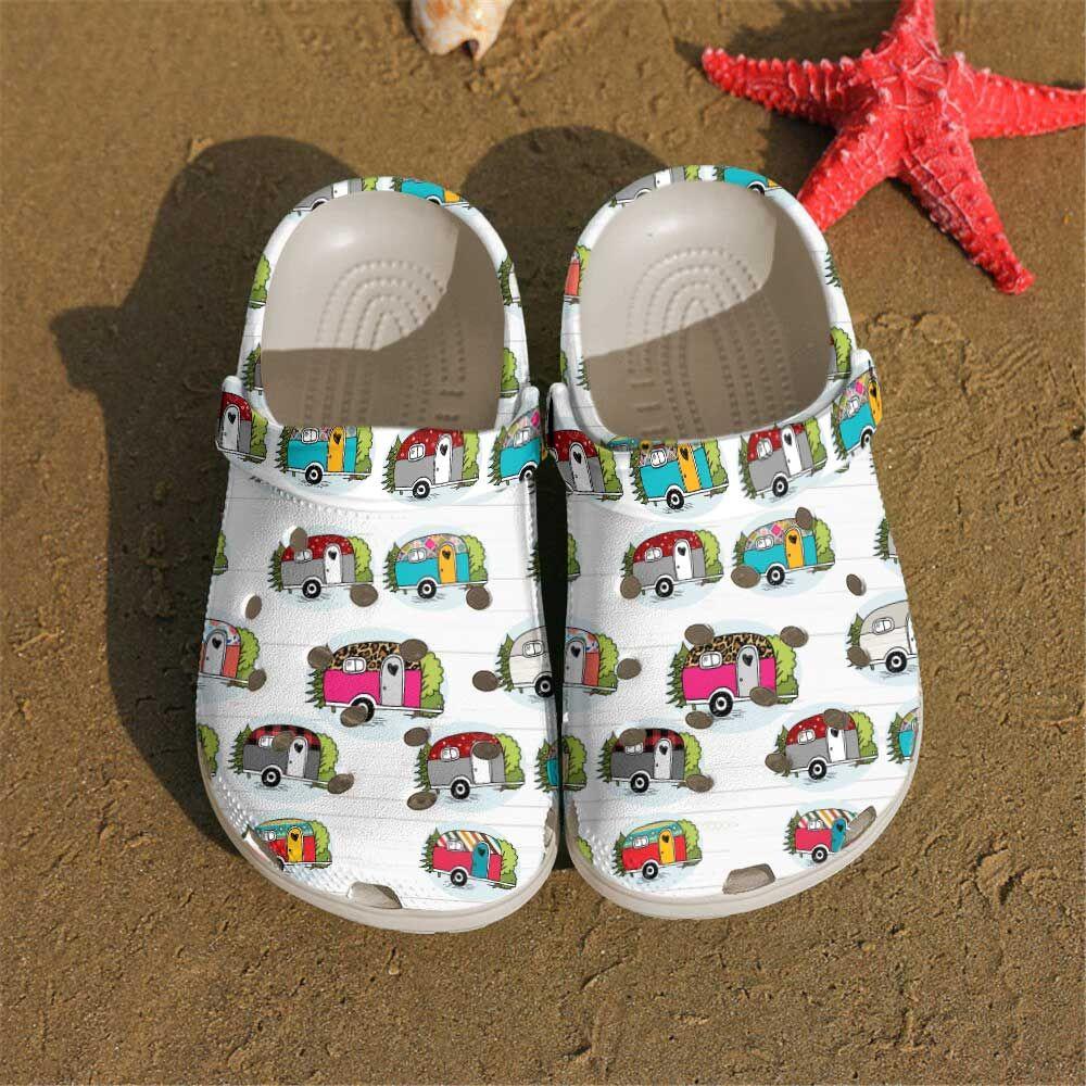 Camping Personalized Clog, Custom Name, Text, Color, Number Fashion Style For Women, Men, Kid, Print 3D Just A Girl Who Loves Camping