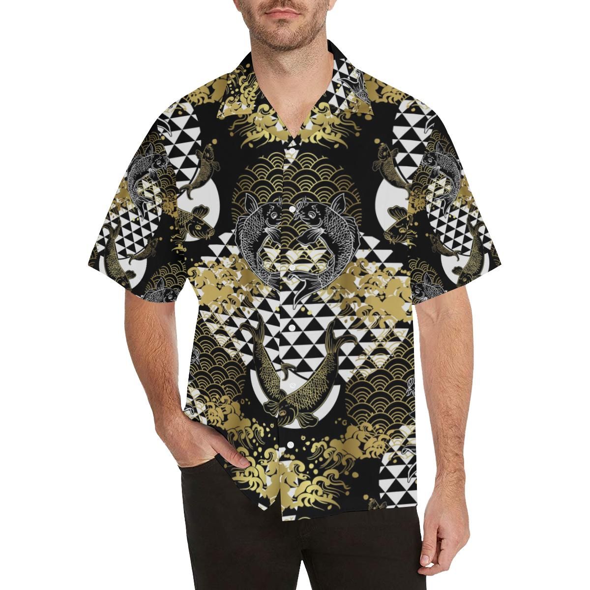 Koi Fish Carp Japanese Pattern All Over Print Hawaii Shirt Ha108645