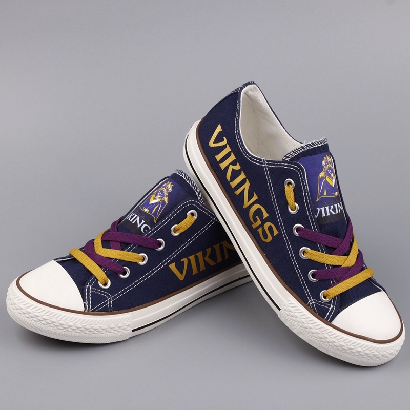 Minnesota Vikings Canvas Shoes Blue Sneakers Style #1