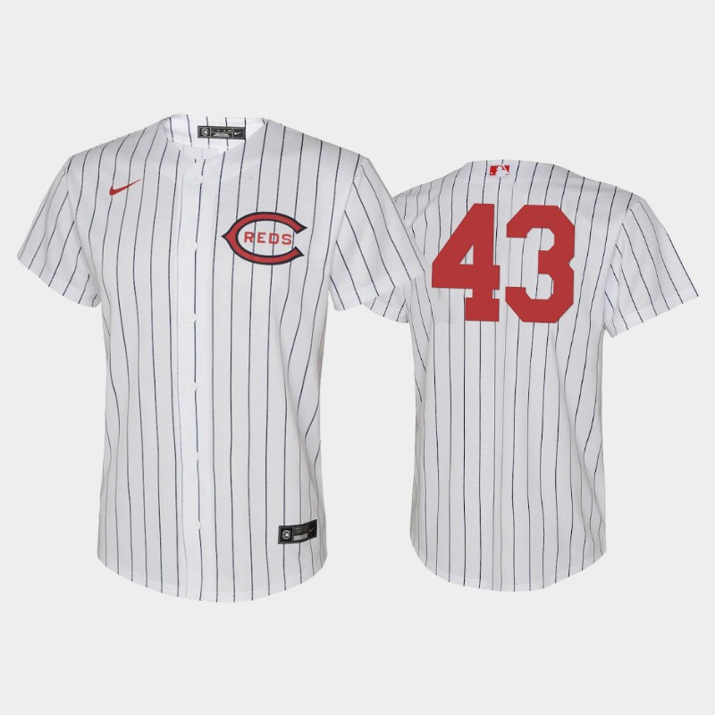 Youth 2022-23 Field of Dreams 43 Alexis Diaz Cincinnati Reds White Jersey