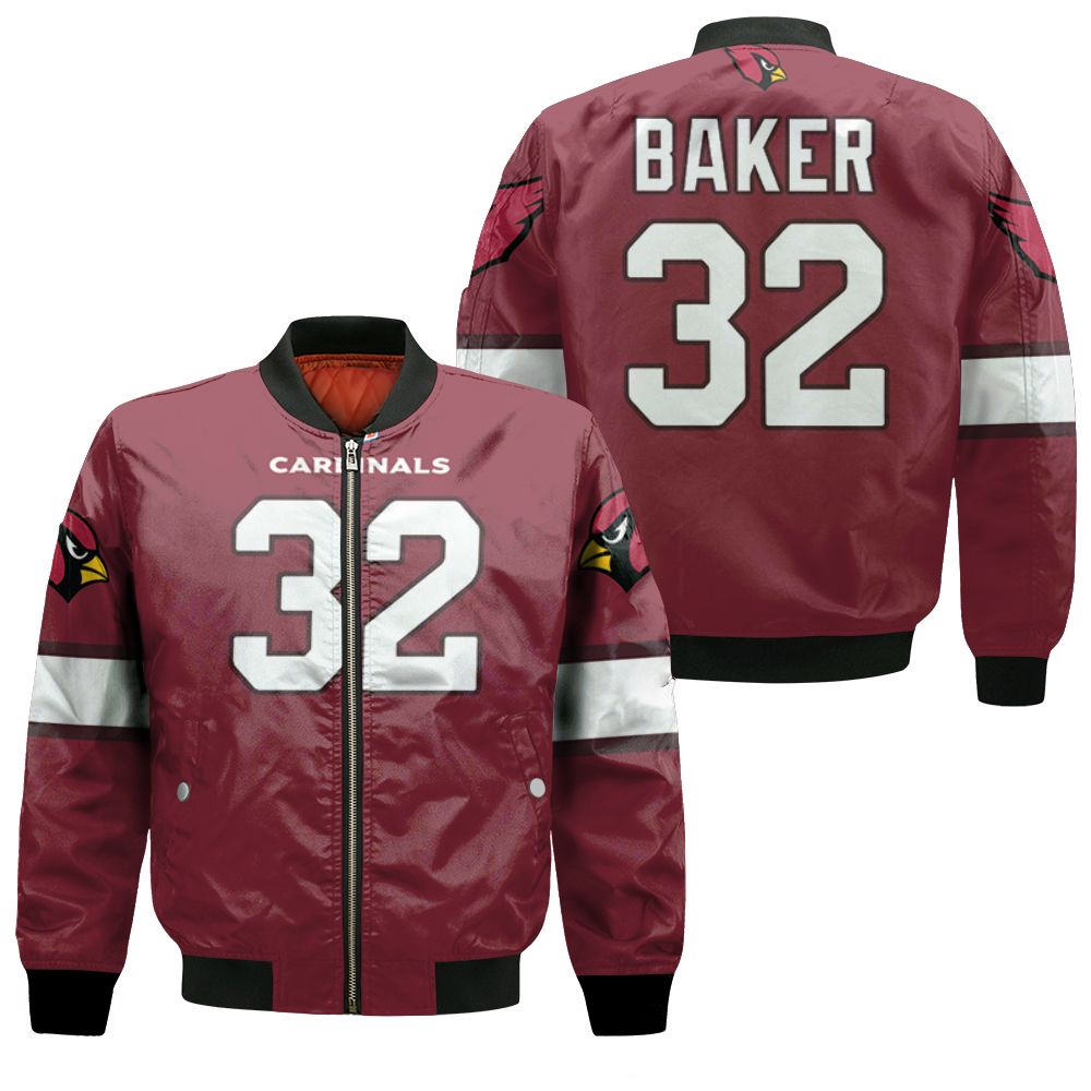 Arizona Cardinals Budda Baker 32 201Draft First Round Pick Game Jersey Cardinal Custom 3Ded Allover Gift For Arizona Fans Bomber Jacket