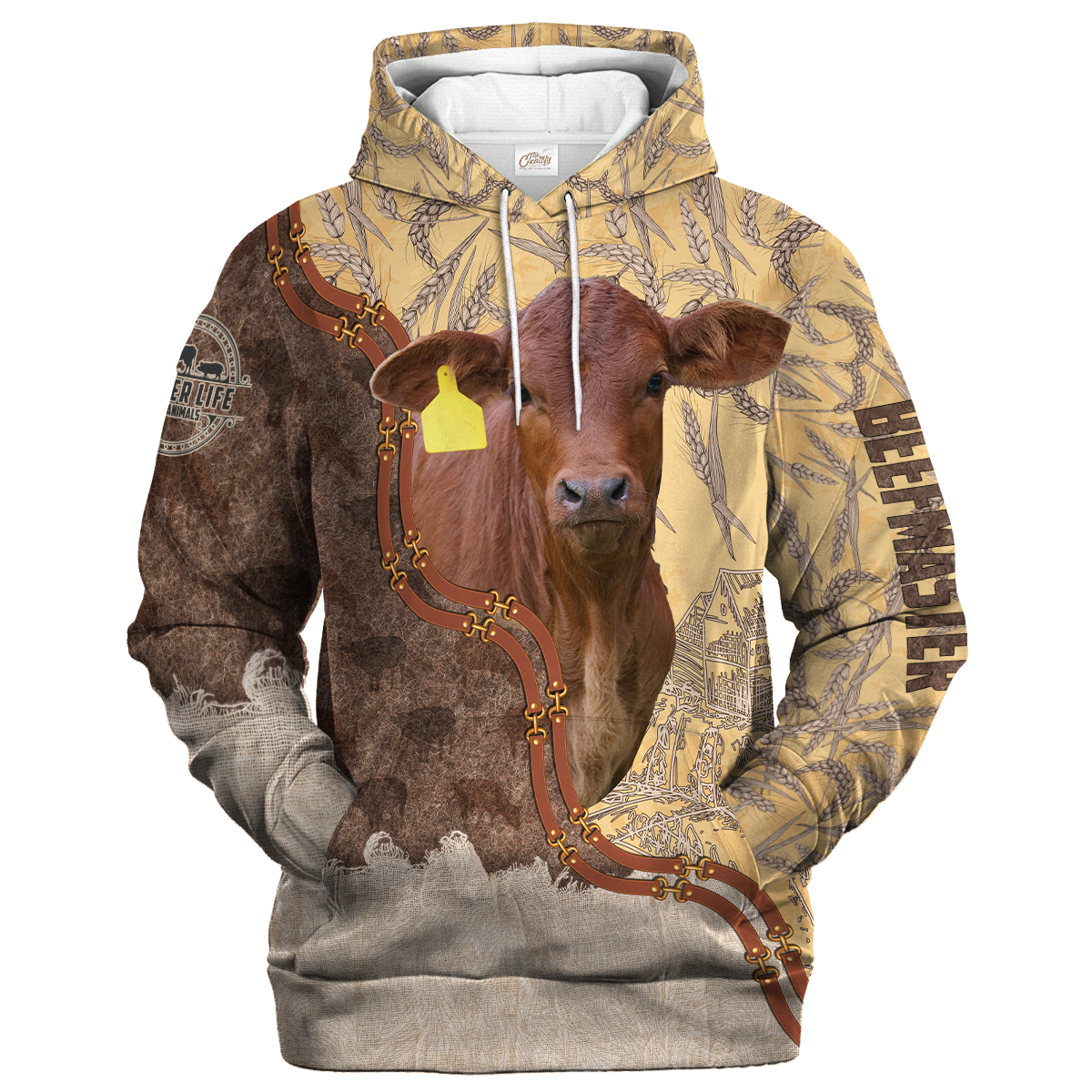 Beefmaster Lovers In Barley Pattern Hoodie, Animal Hoodie 3D Print