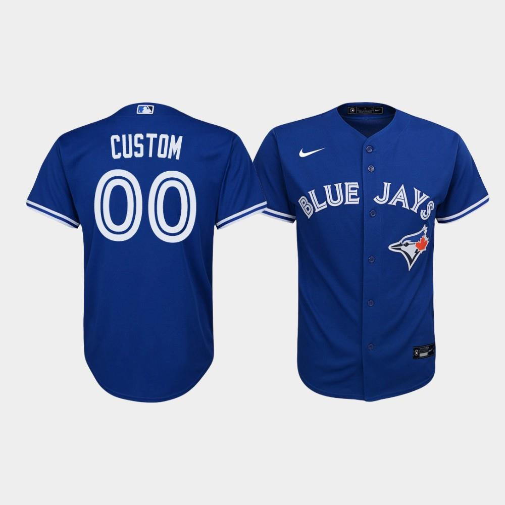 Youth Toronto Blue Jays Custom 00 Royal Alternate Jersey