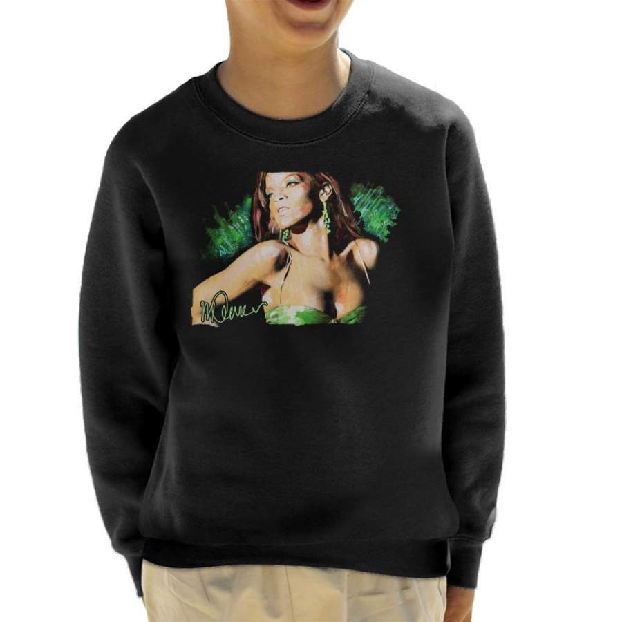 Sidney Maurer Original Portrait Of Rihanna Earrings Kid’s Sweatshirt