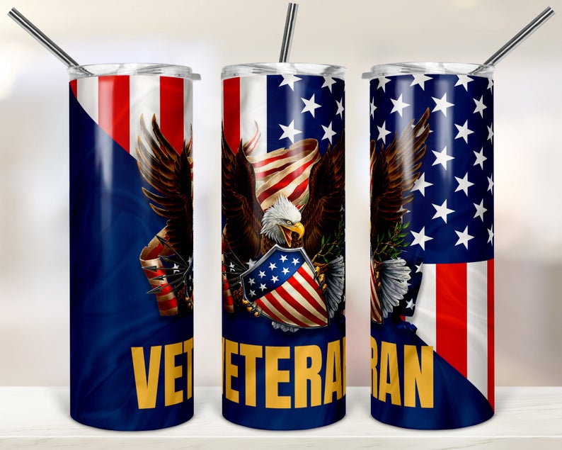 Usa Navy Veteran 20Oz Skinny Tumbler, Navy Veteran Gift